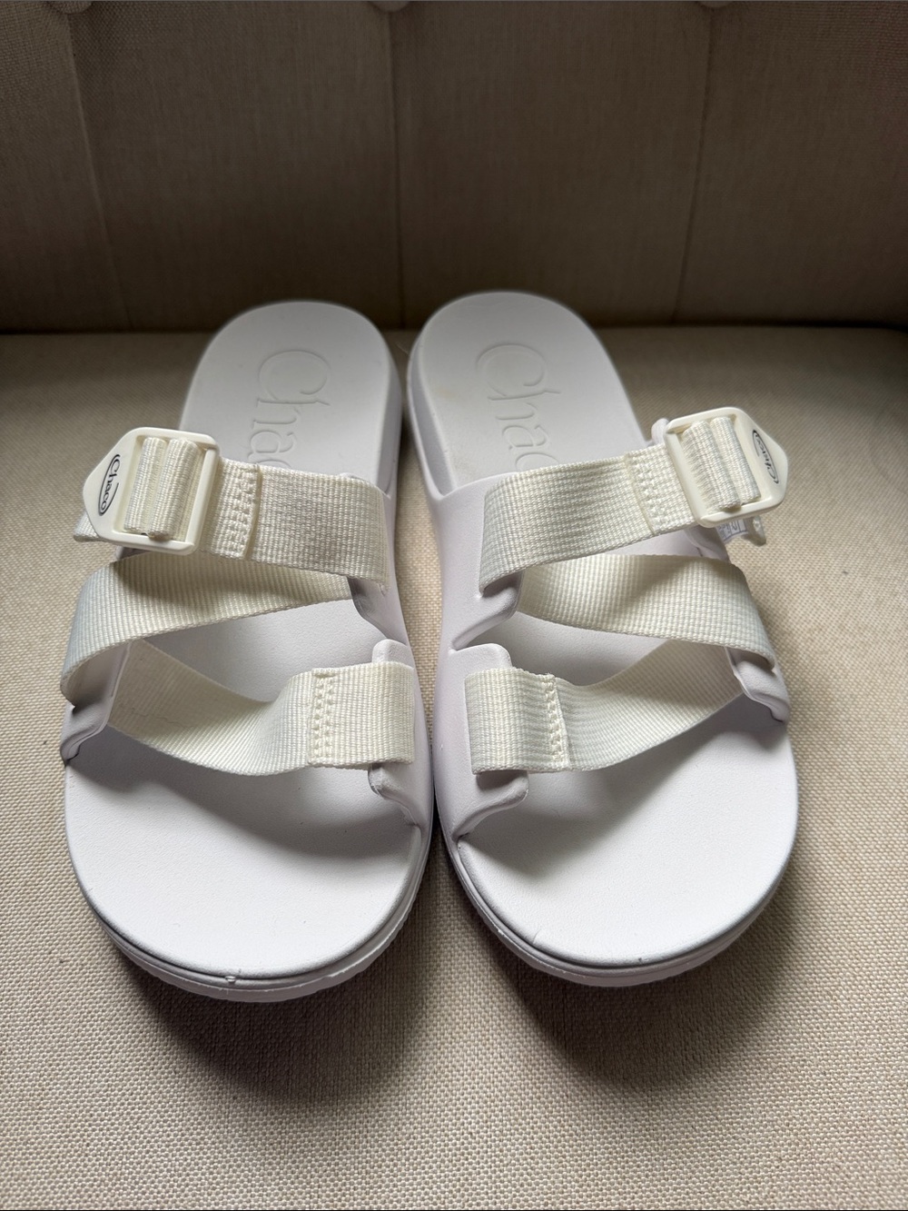 Chaco Chillos White Womens Slide Sandals